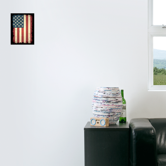 Weathered Resilience: Distressed Stars and Stripes by Steve